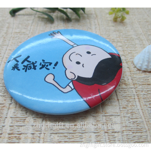 Cheap Custom Promotional Gift Round Tin Button Badge round Tinplate